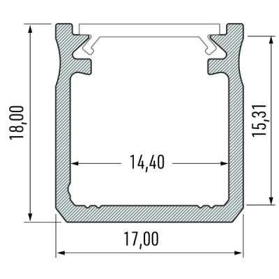 Profil aluminiowy nawierzchniowy typ Y głęboki